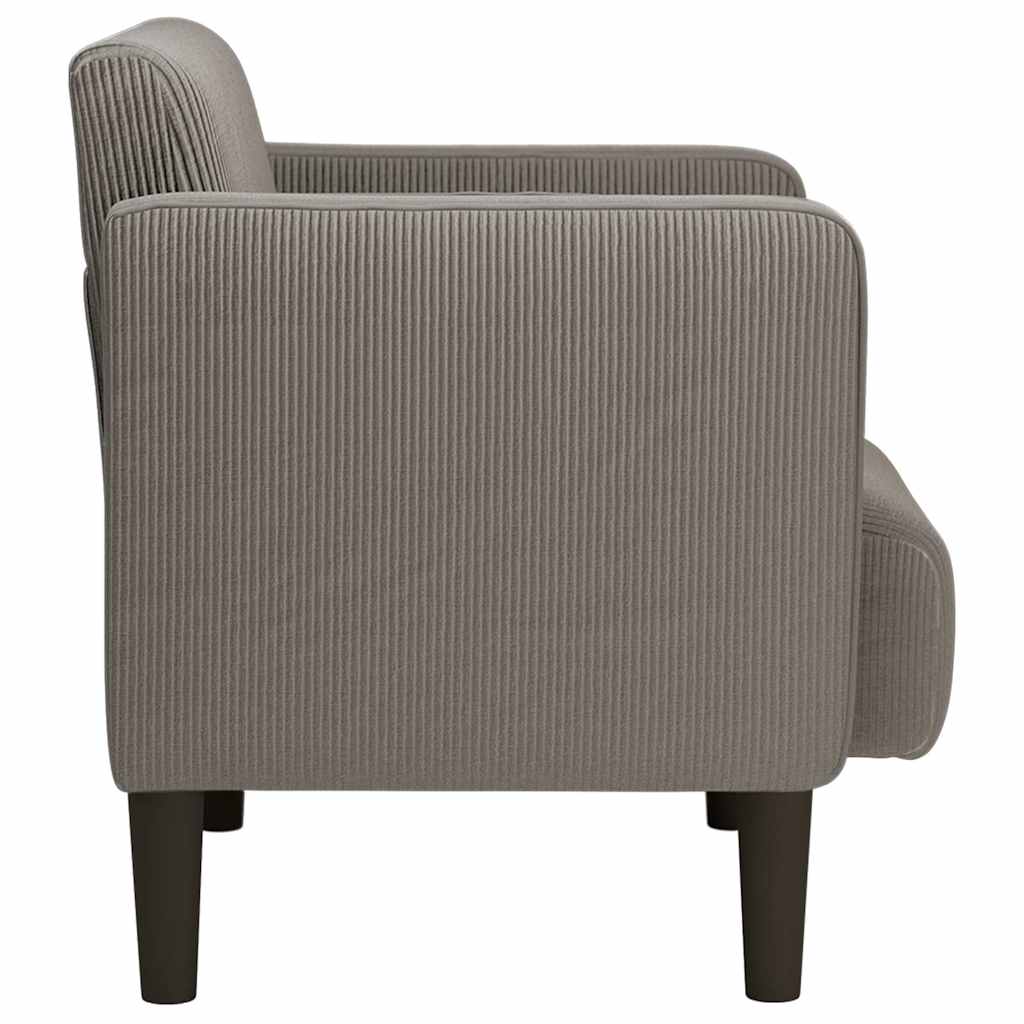 Armchair with Armrests Light Grey 54 Cm Cord Fabric