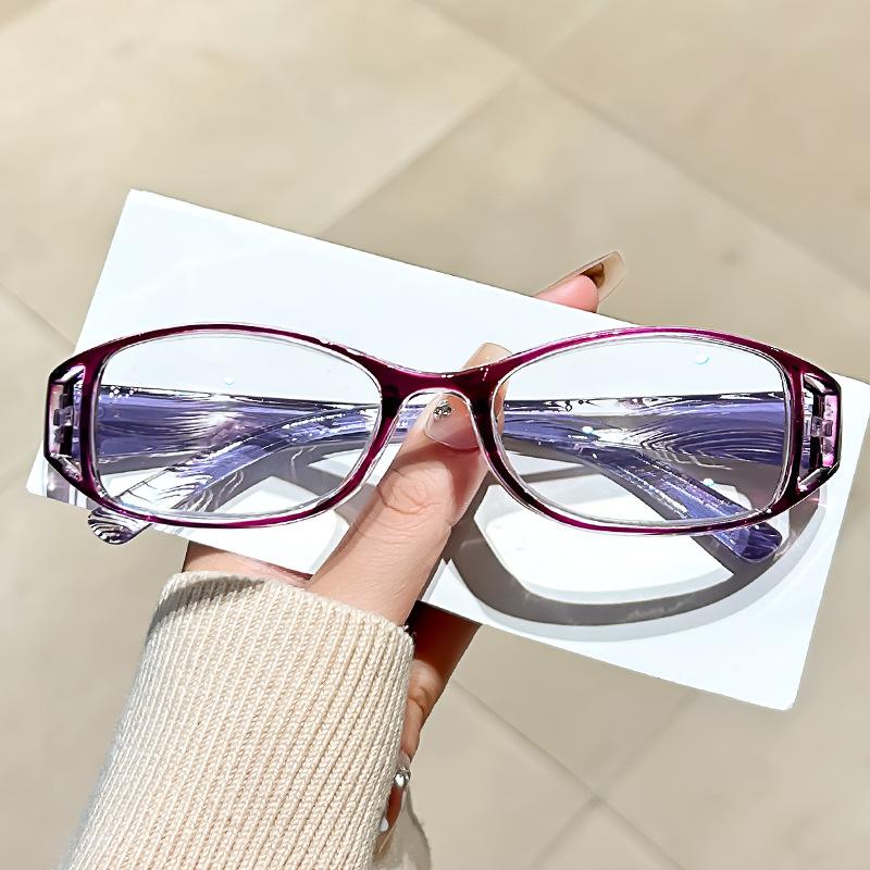 

Elegant Women Reading Glasses Ultralight PC Anti-Blue Light Small Square Frame Presbyopia Eyeglasses With+1.0+1.5+2.0+2.5...+4.0 +400 фіолетовий