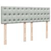 Vidaxl Letto Continentale Con Materasso, Grigio Chiaro, 140X190Cm, Velluto