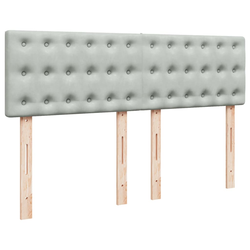 Vidaxl Letto Continentale Con Materasso, Grigio Chiaro, 140X190Cm, Velluto