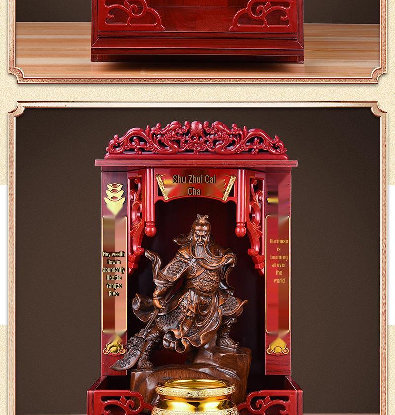 Guan Gong God of Wealth Statue - Attracts Prosperity, Worship Niche Decor.