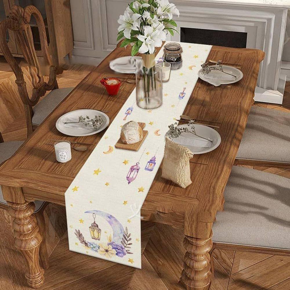 Heat Insulation Ramadan Table Runner Anti-slip Moon Table Runner New Table Cover  Eid Al Adha