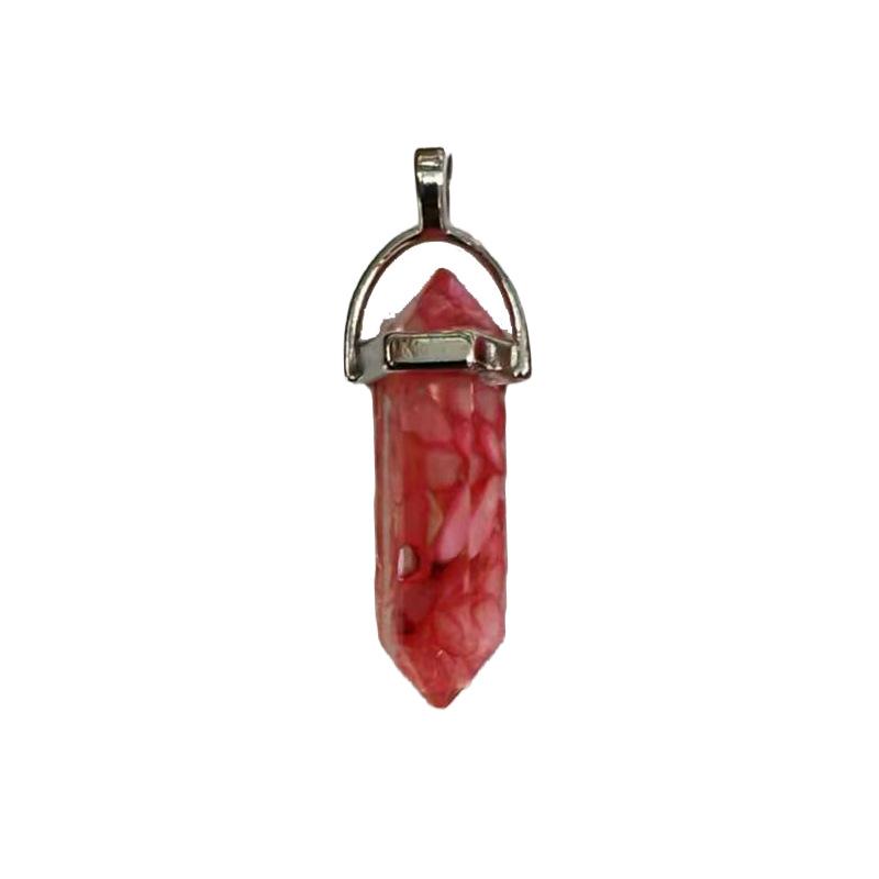 Hexagonal Stone Double-Point Pendant Sweater Chain
