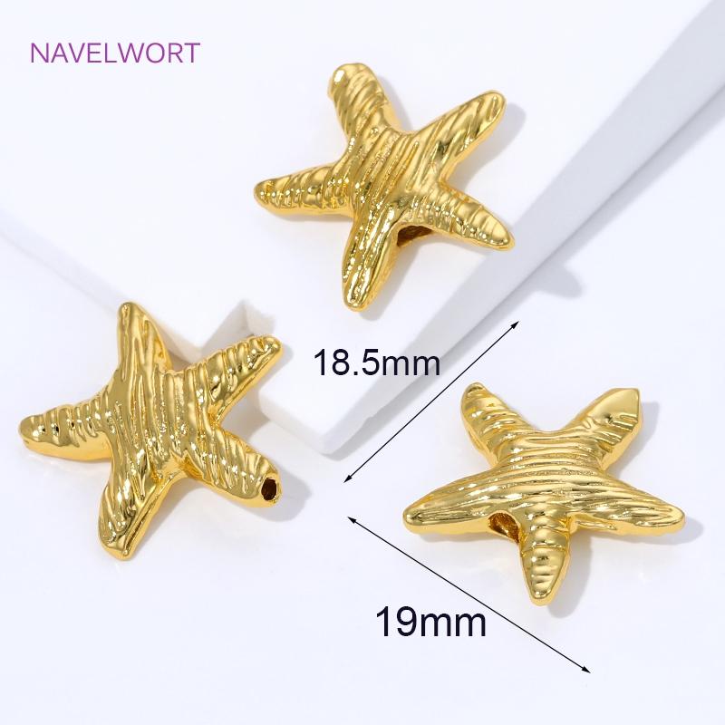 1/3/5Pcs 18K Gold Plated Spacer Beads For Jewelry,Brass Decorative Beads,Separators For Beads,DIY Jewelry Making Accessories