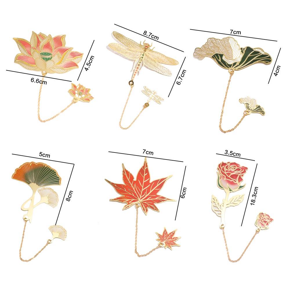 Lotus Leaf Lotus Leaf Book Mark Roses Rose Bookmark New Year Gift Metal Bookmark  Page Marker