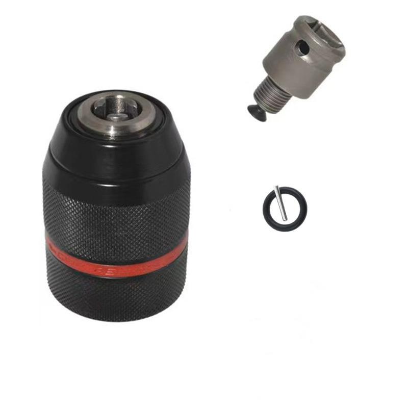 2-13mm Keyless Threaded Metal Drill Chuck, Hex Shank/SDS/Square Quick Grip Adapter, Chuck for Drill Bits Screwdriver Tap&Sockets