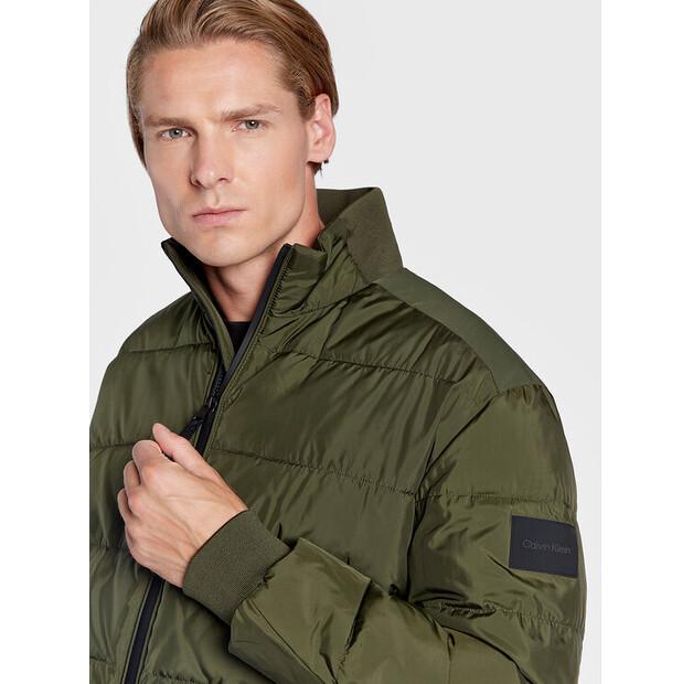 Зимняя куртка Calvin Klein, стеганое одеяло из микс-медиа K10K110331, зелёная, стандартный крой