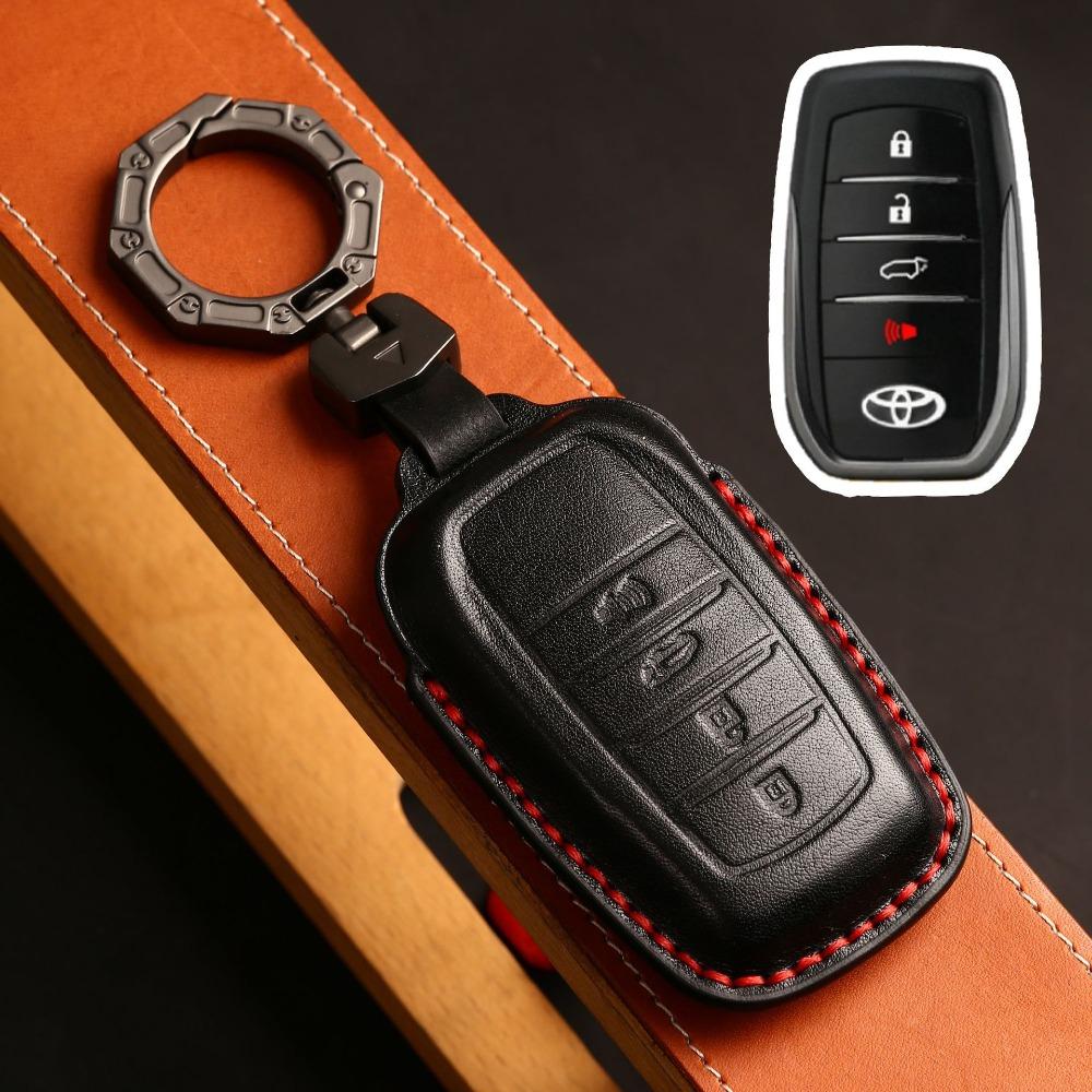Echtes Leder Autoschlüsselhülle für Toyota Sienna Alphard Granvia Corolla Avalon Highlander Prado