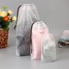 1Pc Transparent Pocket Drawstring Storage Bag for Travel Shoe Towel Organizer Bag Matte Dustproof Waterproof Grocery Storage Bag