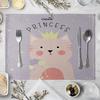 Children's Cute Animal Style Pattern Placemat Cotton Linen Fabric Table Mats Family Dinner Tableware Kitchen Table Mat 30X45cm