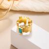 Europäischer und amerikanischer Titanstahlring mit Blumenöffnung, vergoldeter High-End-Zeigefingerring, farbenfroher, vielseitiger Ring, Schmuckgeschenk