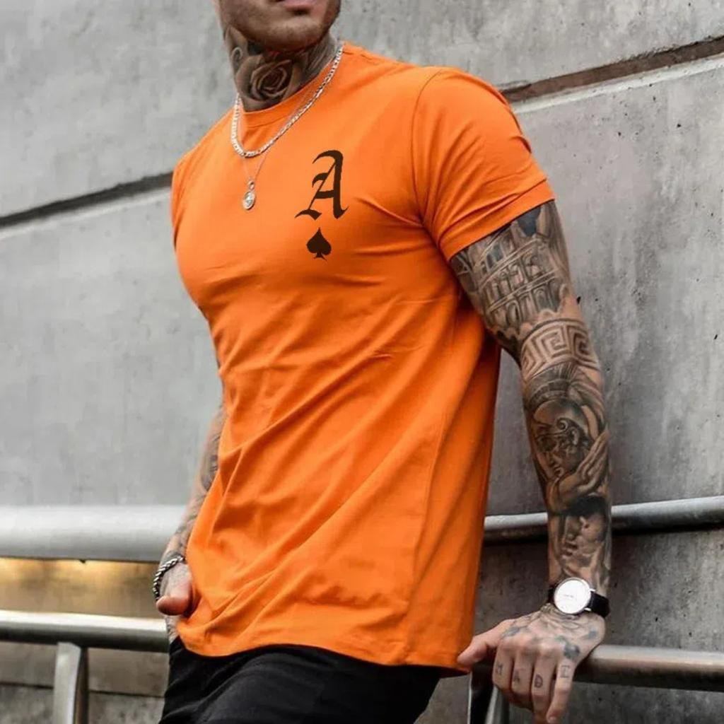 Men's Summer Loose Fit Large 100 Cotton Printed T-shirt Top