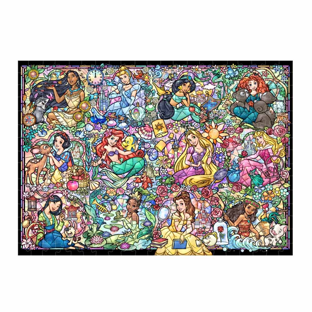 

Пазл Tenyo на 300 елементів Disney Disney Princess Collection Stained Glass Поставляється з клеєм і шпателем Сервісна картка включена [Made Japan]