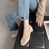 Fashion Square Toe Summer Shoes Ladies Women's Heels Buckle Autumn Female Footwear Pearl Decorateion Oxfords 2024 On Heels New Fall Dres