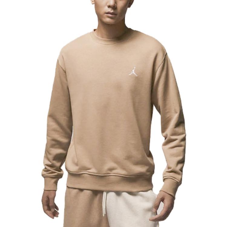 Jordan ESSENTIALS Sweatshirts Men's Khaki Crew Neck Moderate Regular FQ1865-200