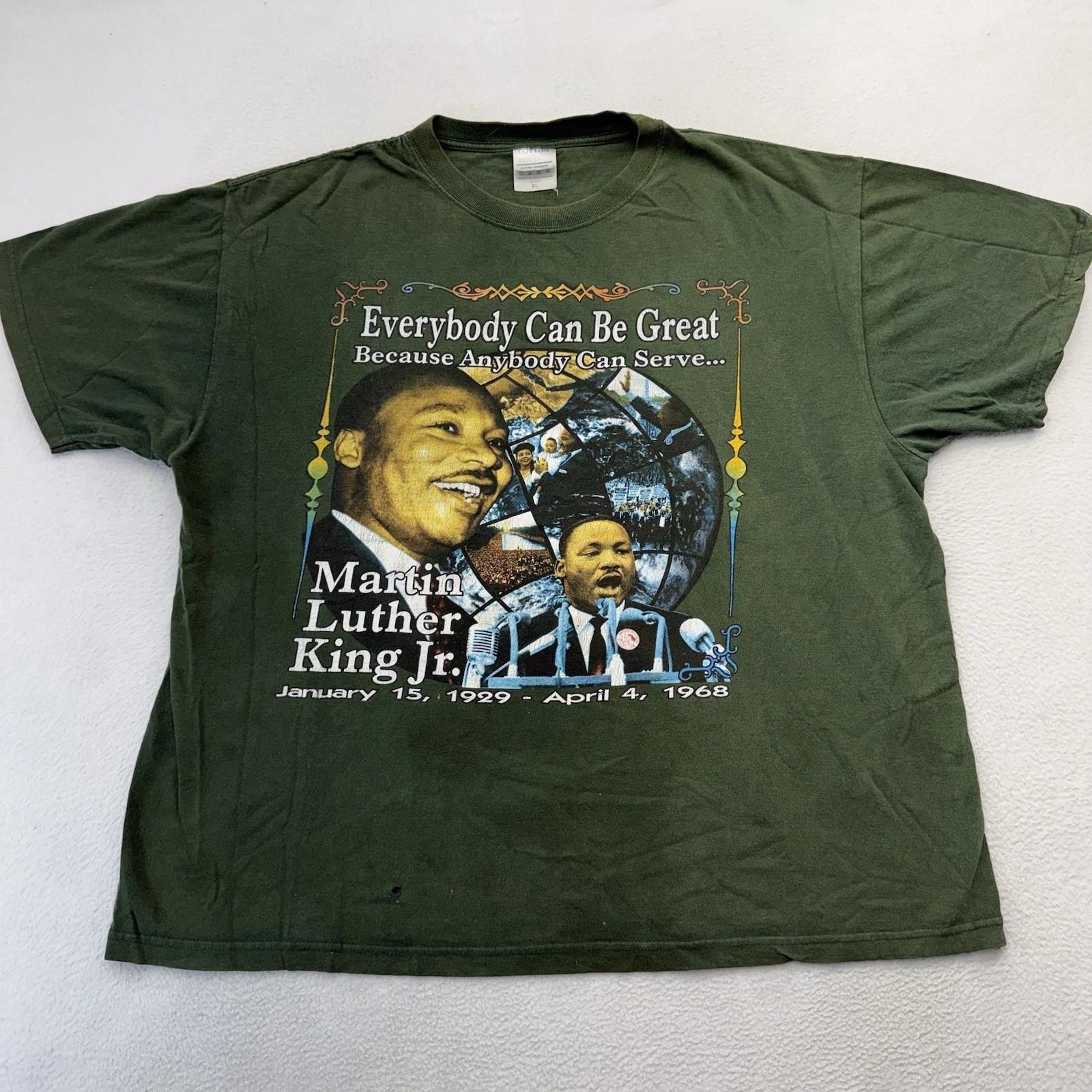 Винтажная футболка 90-х Мартин Лютер Кинг Рэп MLK Черная XL Черная История Потертая M