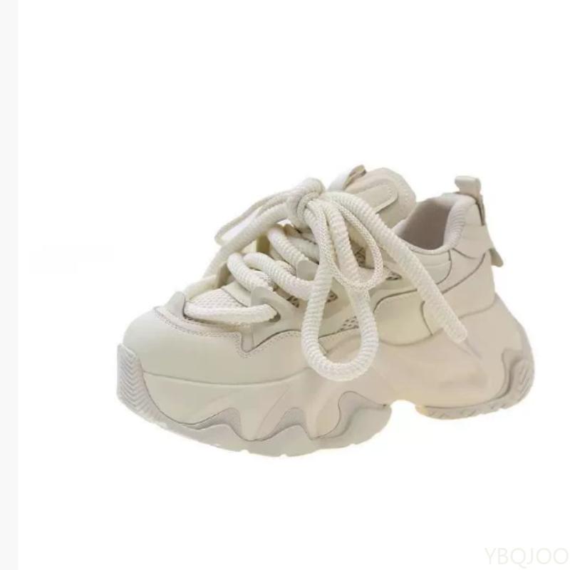 New Spring Fashionable Casual Women's Sneakers Spring Lace-Up Thick Bottom Shoes Woman Lightweight Breathable Sports Shoes