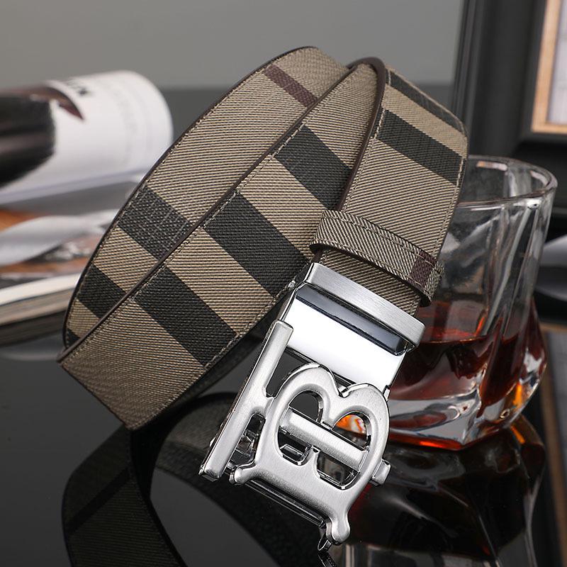 New B Brand Men's Genuine Leather Automatic Buckle Belt - Top Layer Cowhide, Business Casual Style