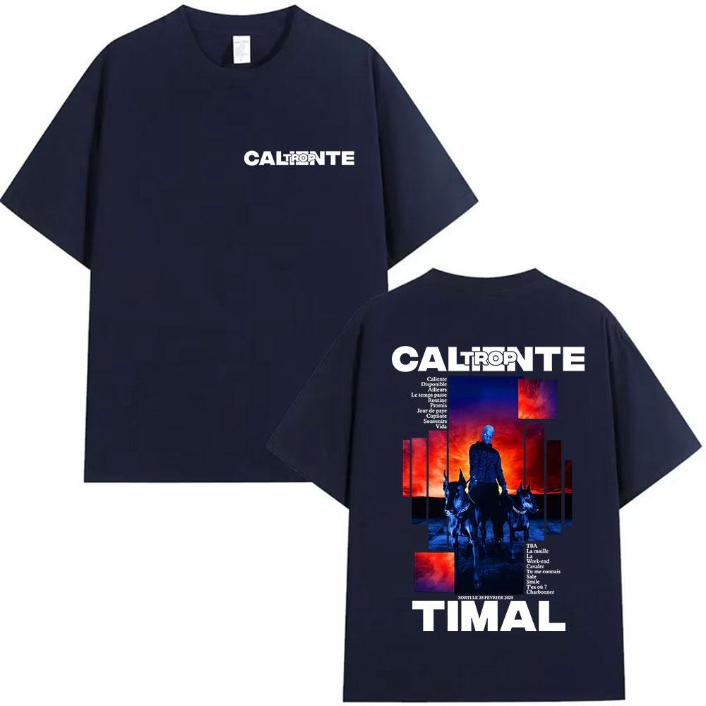 Rapper TROP CALIENTE TIMAL Album 2025 Merch T Shirt Men's Gothic Hip Hop Short Sleeve T-shirts Vintage Cotton T-shirt Streetwear