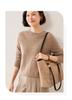Women's Classic Round Neck Cashmere Blend Sweater - Solid Color, Loose Fit, Soft, Skin-Friendly, and Versatile.