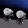 Women Round Shiny Ear Studs Cubic Zircon Wedding Fashion Earrings Jewelry