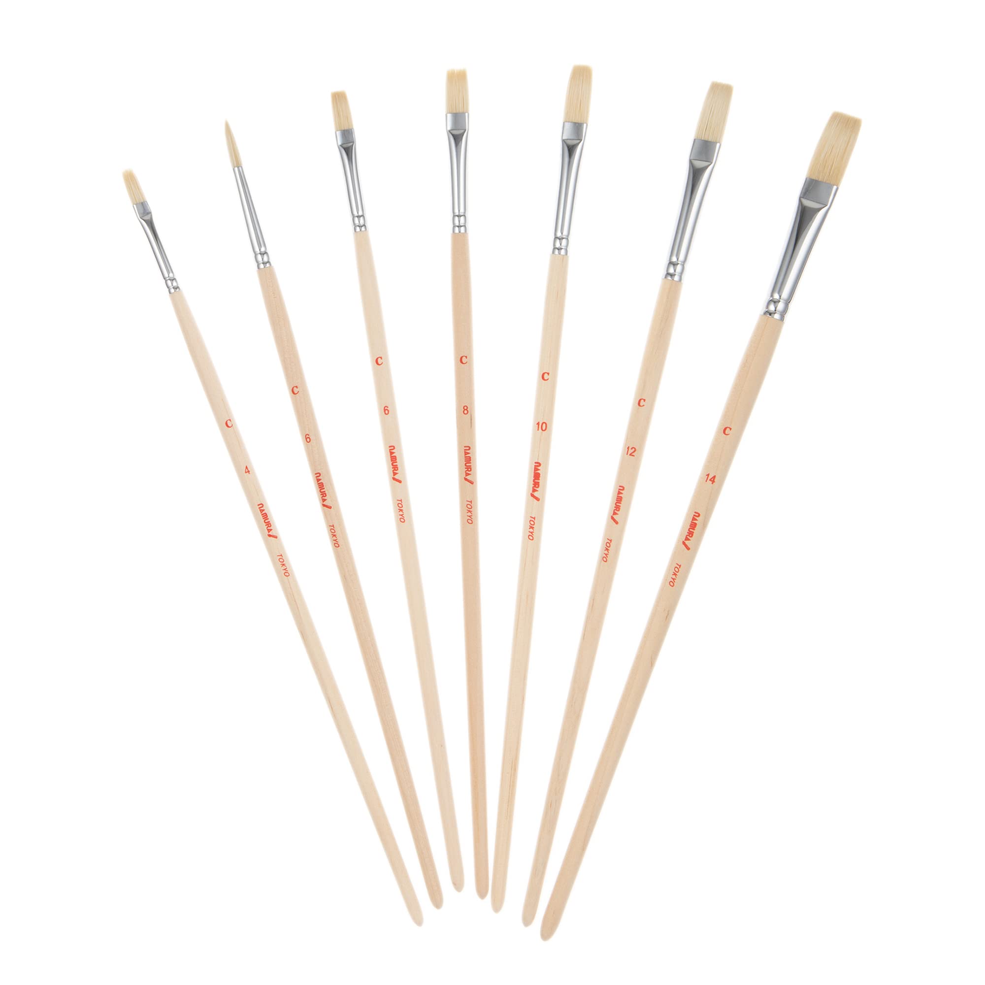 

Namurataiseidou Oil Painting Brush C Seal Flat Set of 7