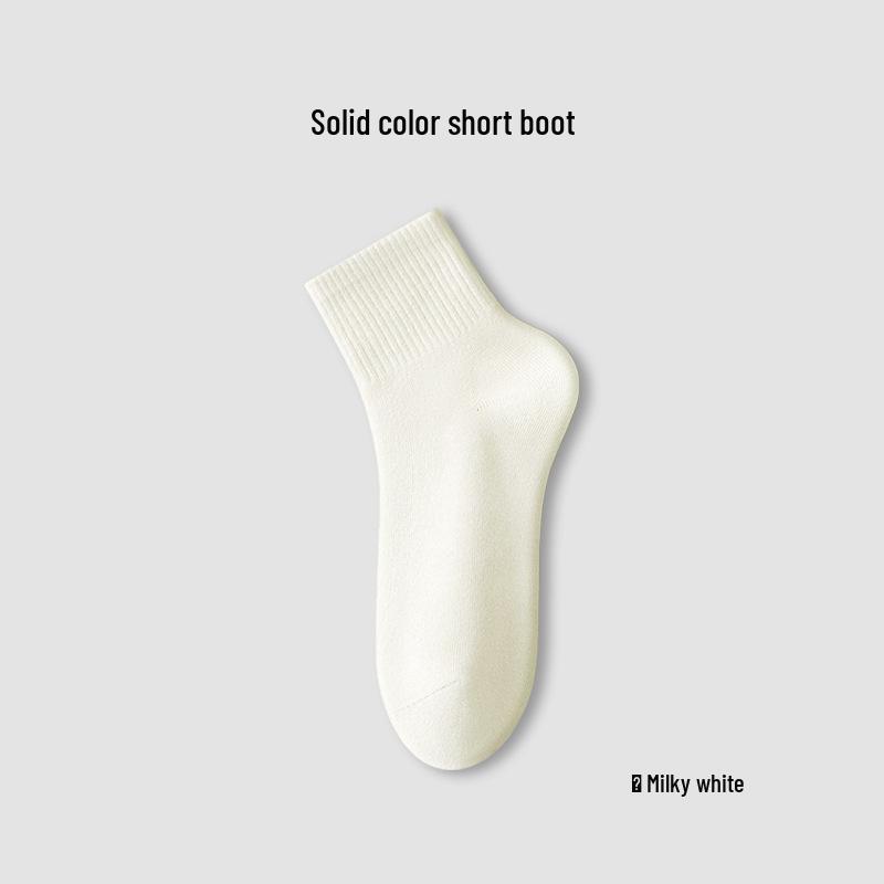 Women's Mid-Calf Pure Cotton Socks - Odor-Absorbing, Sweat-Wicking, Anti-Pilling for Spring & Summer