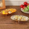 European Fruit Plate,Golden Alloy Exquisite Luxury Shell Shape Tray,Food Snack Candy Disc,Wedding Cake Disc Desktop Decoration