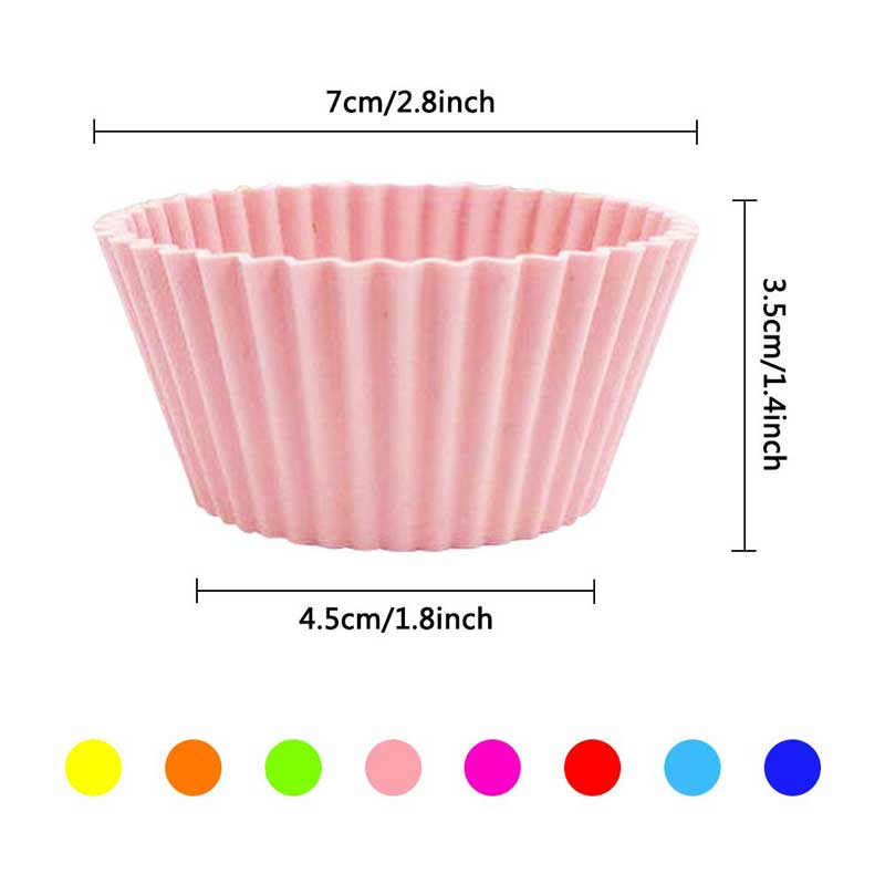 6Pcs Silicone Cupcake Mold Bakeware Cupcake Liner Reusable Muffin Baking Nonstick Moulds Kitchen Baking Accessories Random