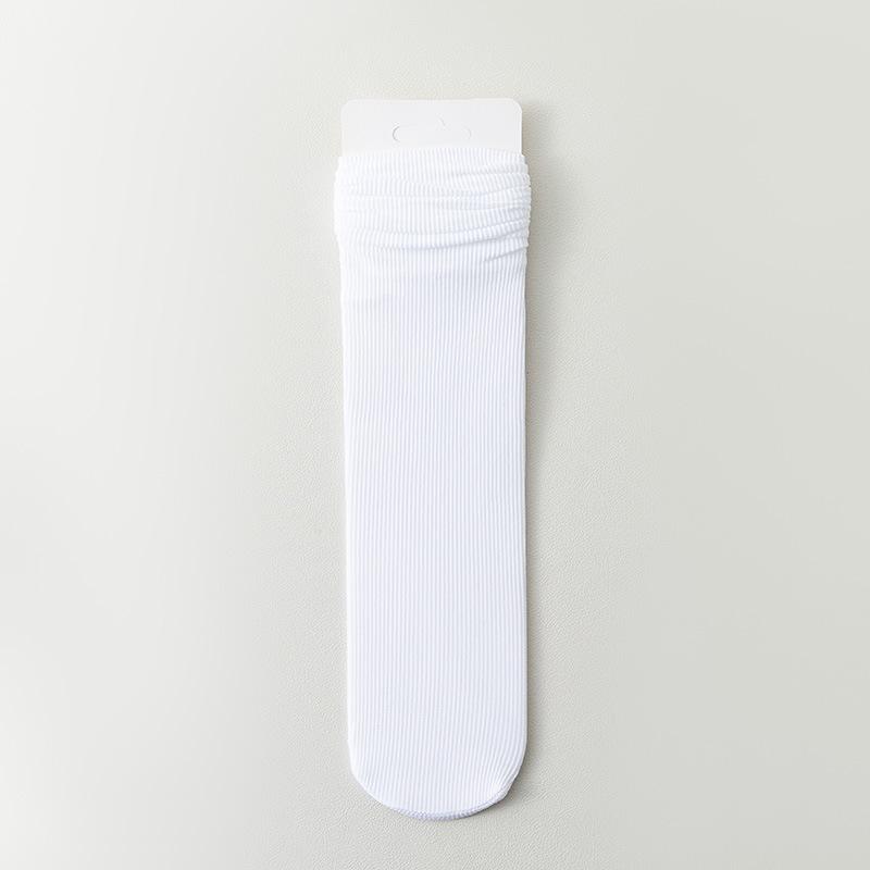 

Women s Summer Thin Fashion New Ice Silk In The Tube Pile Socks 1 pair білий
