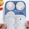 4/9 Grid  Football Theme Ice Cube Mold Silicone Kitchen Ice Cube Make Tray Barware Round Ice Cube Molds For Beer Cocktail