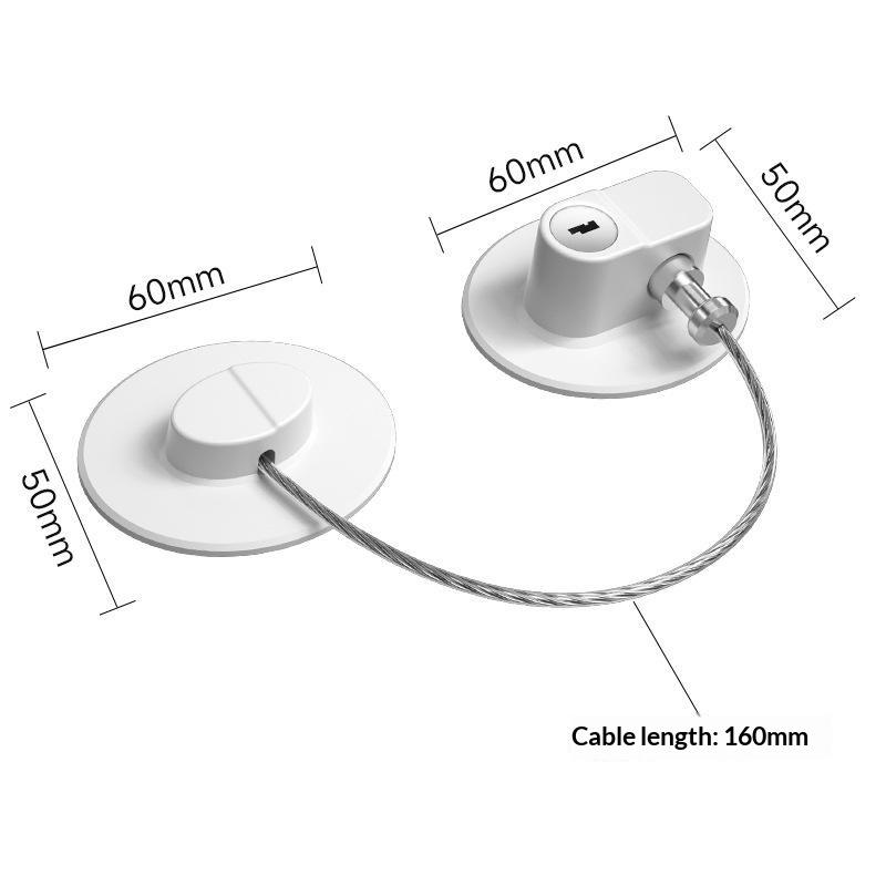 Combination Refrigerator Lock No Drill Adhesive Mount Heavy Duty Steel Cable for Home Kitchen Fridge Cabinet Drawer