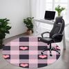 1pc Heart Checkered Pattern Chair Carpet for Office Non Slip, Machine Washable Rug for Office, Room Holiday Decor for Christmas, Birthday Polyester