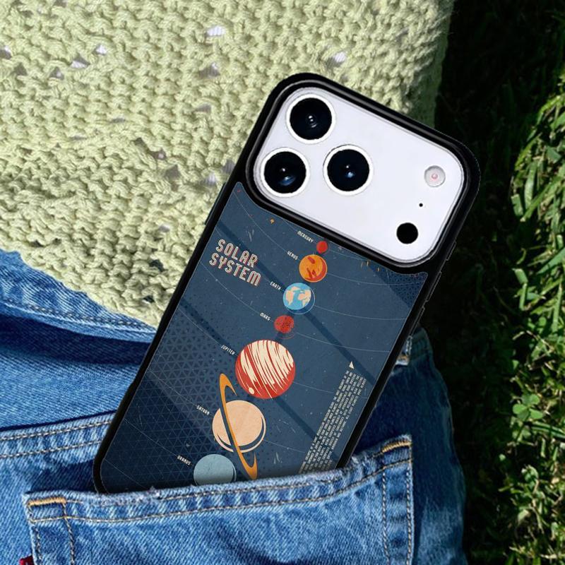 Space Planets Solar System soft Phone Case For iPhone 17 AIR 16 Pro Max 15 14 Pro 11 12 13 Shockproof Silicone Cover