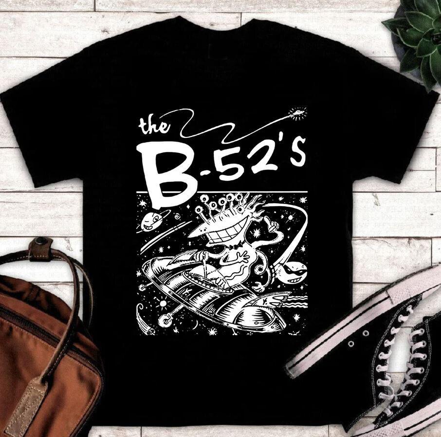 

The B-52 s Music Band Black Tee-Shirt Full Size Cotton Black T-Shirt Unisex T-Shirt XL