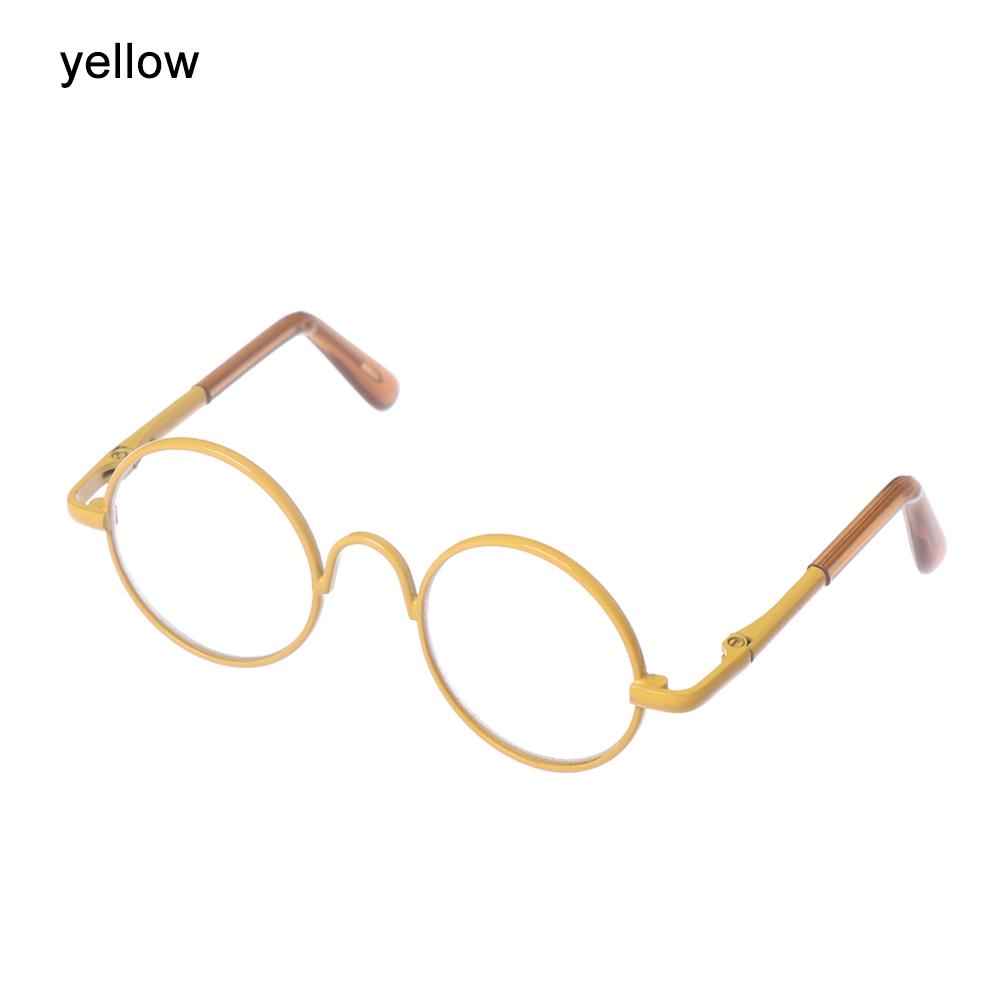 Miniature Doll Eyewear Classic Retro Metal Round Frame Spectacles Doll Toy Mini Glasses For 12/18 Inch Dolls Colorful Eyeglass