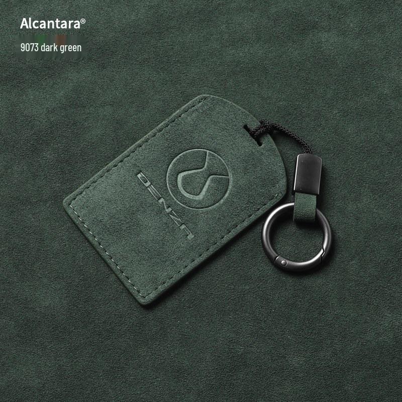 Full-Coverage Suede Key Case for BYD D9, N7, N8, and X with Side Snap Button