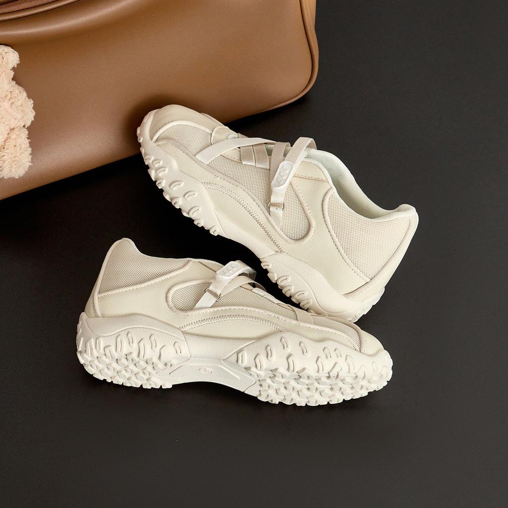 Small inner height increase platform sports Mary Jane shoes women's 2025 new color matching breathable mesh German training shoes women