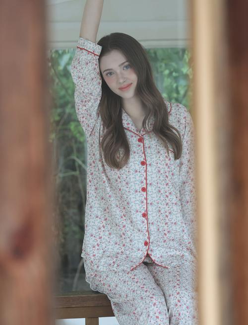 [Judyn] [2PACK] Vintage Floral Peach Brushed Long Sleeve Pajama Set [Shipped from Korea] 100% Authentic