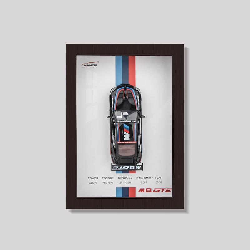 1:32 3D Photo Frame Wall Hanging Paintings Alloy Metal Diecast Model Car Home Trendy Decorations Ornament Collectibles Birthday