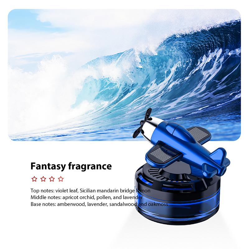 Solar Powered Car Aromatherapy Rotating Aircraft Design Car Scents Diffuser Aesthetic Solar Powered Car Aromatherapy Car