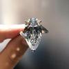 Pear-shaped Drop-shaped Zircon Ring for Women European and American New Style Ring