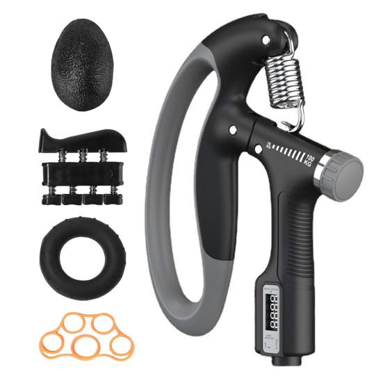 5Pcs/Set Grip Strength Trainer with Counter 10-100KG Adjustable Grip Ring Ball Finger Stretcher Hand Grip Power Forearm Strengthener Fitness Equipment