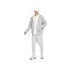 Nike Logo Embroidered Zip Hoodie Jacket Men Outerwear Grey DR0404-063