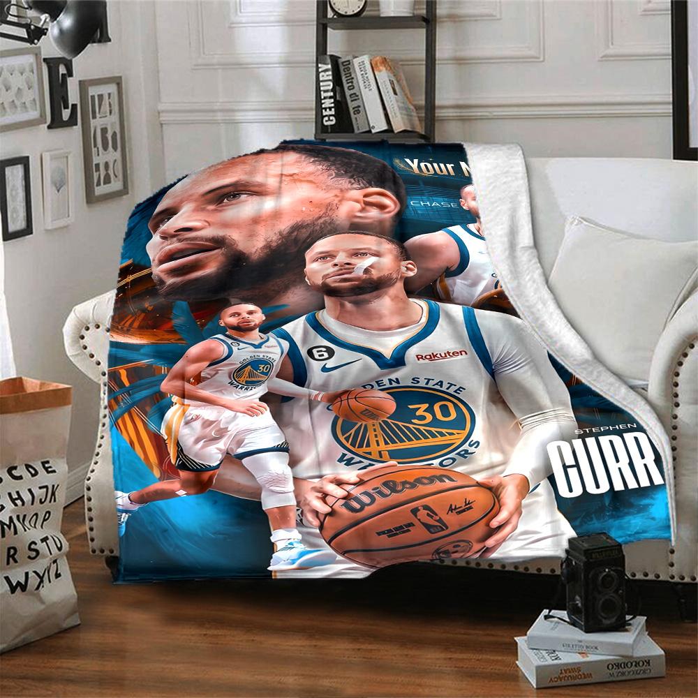 Curry Action Poster Customize Text Blanket Cozy Personalized Blanket Soft & Cozy Suitable for Picnics Nap Chair Sofa for All Occasions