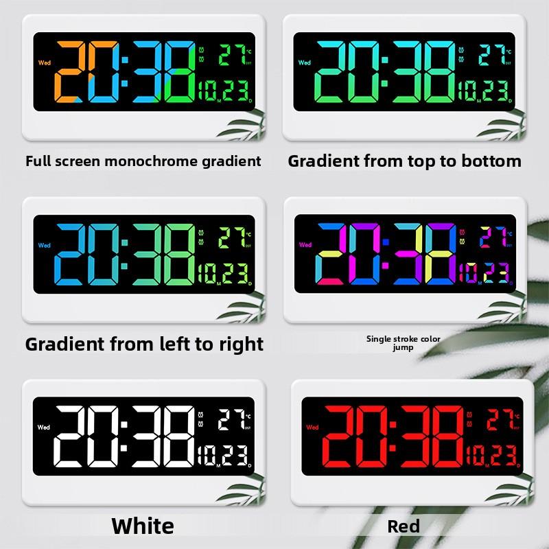 16-inch Large Display RGB Color Changing Wall Clock, Multifunctional Digital Electronic Clock for Living Room, Hot Selling 6658RGB