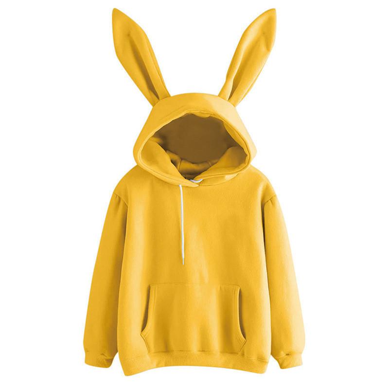 Stylish Rabbit Ear Women Hoodie Fashionable Long Sleeve Pullover Jumper