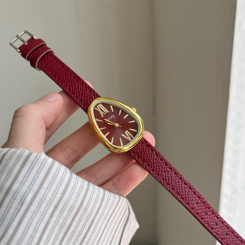 Fashion Brand Women Watch Snake Head Female Quartz Watches Luxury Gift Ladies Red Leather Strap Wristwatch Dropshipping Clock