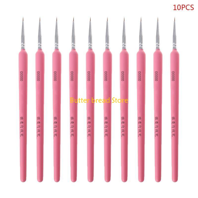 W89C 10Pcs/set Wolf Hair Hook Line Pen Fine Paint Brush Pen Set Artist Watercolor
