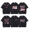 Stray Kids Vintage Mineral Wash Graphic T-Shirt Oversized Retro Short Sleeve Tee Kpop Concert Merchandise Streetwear Casual Unisex Top Summer